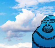 bald blue_skin calm closed_eyes closed_mouth cloud fat glasses neckbeard sky sleeping transparent_background variant:neckbeardjak // 767x676 // 475.4KB