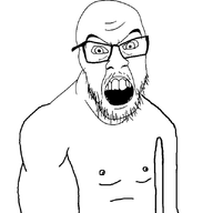 angry animated arm buff coomer glasses hand masturbation mustache open_mouth soyjak stubble variant:feraljak // 639x715 // 31.0KB
