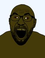 angry arab beard brown_eyes brown_skin glasses islam mustache open_mouth pantone_448_c soyjak teeth template variant:cirrus yellow_teeth // 800x1024 // 40.8KB