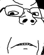 angry close_up_view disgruntled glasses soyjak stubble variant:gapejak // 298x366 // 22.2KB