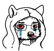 bloodshot_eyes distorted furry glasses glegle lgbt_(4chan) slopjak soyjak tongue tranny tranny_meme variant:unknown // 312x293 // 21.2KB