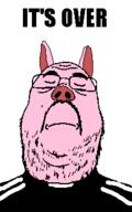 animal closed_eyes clothes ear glasses hair its_over pig pink_skin sad soyjak stubble text ukraine variant:rangujak // 207x330 // 2.7KB