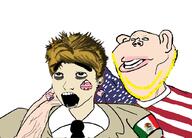 2soyjaks amerimutt aryan blond blue_eyes brown_hair clothes ear earring flag:mexico flag:united_states glasses grin hair half_open_mouth mexican_twink mexico open_mouth smile soyjak stubble subvariant:impish_ameriaryan subvariant:impish_amerimutt tattoo united_states variant:cobson variant:impish_soyak_ears white_skin yellow_stubble // 1021x733 // 205.9KB