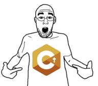 arm clothes ear glasses hair hand holding_object holyc open_mouth pointing programming soyjak stubble terry_davis tshirt variant:shirtjak // 636x559 // 75.2KB