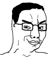 chin glasses grin hair lips looking_at_you meta:the_fact_that_this_wasn't_posted_here_before_is_fucking_astonishing smirk smug template variant:chudjak // 645x770 // 17.2KB