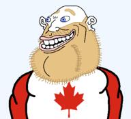 bald beard blue_eyes canada cleft_chin clothes ear fixed flag:canada leaf lips open_mouth smile stubble subvariant:canaryan subvariant:canuckmutt subvariant:impish_amerimutt teeth tshirt variant:impish_soyak_ears variant:pajeetjak yellow_hair // 463x420 // 13.2KB