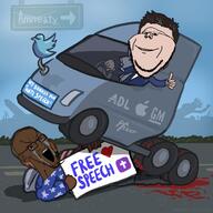 2soyjaks adl america_first american_flag apple_(company) arrow beard black_skin blood building car christianity crushed crying elon_musk general_motors glasses kanye_west open_mouth pfizer racism ruins soyjak statue_of_liberty stretched_mouth text total_nigger_death twitter variant:cryboy_soyjak variant:impish_soyak_ears variant:soyak wheel white_supremacist // 1280x1280 // 198.0KB