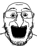 glasses open_mouth soy soyjak stubble subvariant:bruceson teeth template variant:bernd variant:markiplier_soyjak // 449x561 // 6.9KB
