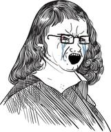 bloodshot_eyes crying descartes glasses hair open_mouth philosophy soyjak variant:soyak // 507x605 // 364.1KB