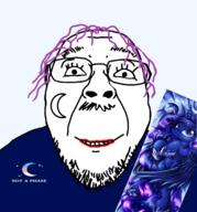 blue_shirt clothes crescent dakimakura facial_mark glasses hair lipstick looking_up moon mustache my_little_pony princess_luna purple_hair smile soyjak stubble tranny transparent_background variant:bernd // 2014x2164 // 1.5MB