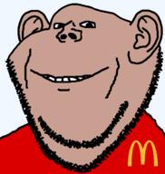 amerimutt beard clothes ear fast_food looking_at_you mcdonalds nose smile united_states variant:impish_soyak_ears // 598x632 // 21.7KB