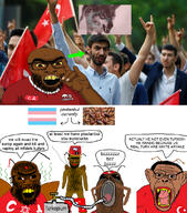 antenna beard brown_skin cockroach faggot flag glasses grey_wolf irl_background isis israel nigger protest roach shitskin smell soyjak stubble subvariant:obsessedchud tranny turkiye ugly variant:chudjak variant:feraljak variant:monkeyjak variant:phillip wolf wolf_salute // 976x1111 // 1.0MB