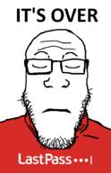 closed_eyes frown glasses its_over lastpass red_shirt sad soyjak stubble text variant:markiplier_soyjak // 600x926 // 57.0KB