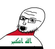 arabic_text flag flag:iraq glasses hair iraq looking_to_the_left open_mouth soyjak stubble teeth torso variant:A24k wrinkles // 466x415 // 18.3KB