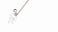 animated arm chud full_body glasses hair hand hanging leg open_mouth rope soyjak subvariant:patrick suicide swinging tongue variant:chudjak // 600x338 // 685.0KB