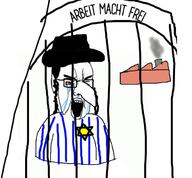 cage clothes glasses hair hat holocaust judaism large_nose open_mouth soyjak star star_of_david variant:chudjak // 668x620 // 231.4KB