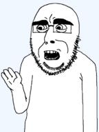 cobsontalks glasses hand rantsona soyjak stubble subvariant:cobsonTALKS transparent variant:cobson // 572x762 // 10.7KB