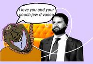 bindi brown_skin couch couch_fucker deformed forehead_lines hanging hindu hooked_nose jd_vance jews pajeet rope smile variant:bernd // 615x426 // 159.0KB