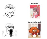 2soyjaks anime anti_ongezellig arm glasses hand hands_up japan meme mymy netherlands ongezellig open_mouth place_japan precure smile soyjak stubble subvariant:wewjak subvariant:wholesome_soyjak thing variant:gapejak variant:soyak yui_nagomi // 865x727 // 257.9KB