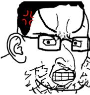 anger_mark angry clenched_teeth ear fat gemsmither hair judaism large_eyebrows large_nose picrew soyjak stubble variant:chudjak // 427x453 // 40.9KB