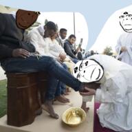 black_skin brimmiest_comments_section☣️☣️☣️_do_not_enter☣️☣️☣️ brown_skin christcuck christian_identity christianity glasses irl irl_background kiss kneel kneeling nigger queen_of_spades shitskin speech_bubble subvariant:hornyson subvariant:slutson subvariant:spadeson variant:cobson // 1200x1200 // 1.0MB