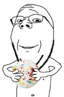 arm glasses happy holding_object jawbreaker small stubble subvariant:wholesome_soyjak variant:gapejak // 676x1021 // 157.5KB