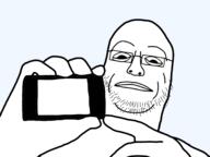 arm closed_mouth glasses hand holding_object phone soyjak stubble variant:unknown // 2048x1536 // 380.4KB