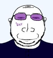 60percent_(user) bald closed_mouth clothes ear front_facing glasses looking_at_you self_insert smile stubble subvariant:massjak subvariant:massjak_front sunglasses tattoo tinted_glasses variant:gapejak white_skin // 571x622 // 10.6KB