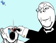 abuse blue_background burn burning cigar clothes crying eyebrow glasses grab hand open_mouth raised_eyebrow series:imp_&_gape smoke smug steam sticky stubble subvariant:wholesome_soyjak suit tuxedo variant:gapejak variant:impish_soyak_ears // 1920x1483 // 88.0KB