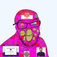 a10_eyes award colorful egg hello_my_name_is_(sticker) human incomprehensible_woahjack multiple_mouths one_eye swimming variant:feraljak // 1000x1000 // 243.4KB