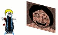 animated anti_sharty arm blond bloodshot_eyes brick clothes crying ext=gif glasses hair hand john_lennon laughing multiple_soyjaks nate open_mouth soyjak stretched_mouth stubble thick_eyebrows tshirt variant:cryboy_soyjak variant:lennonjak wall // 1403x849 // 264.9KB