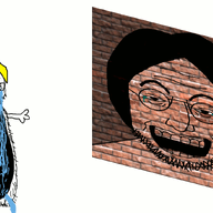 animated anti_sharty arm blond bloodshot_eyes brick clothes crying ext=gif glasses hair hand john_lennon laughing multiple_soyjaks nate open_mouth soyjak stretched_mouth stubble thick_eyebrows tshirt variant:cryboy_soyjak variant:lennonjak wall // 1403x849 // 264.9KB