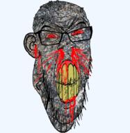 angry asteroid blood bloodshot_eyes cracked_teeth grinding gums rage rock subvariant:feralrage teeth variant:feraljak yellow_teeth // 894x919 // 759.9KB