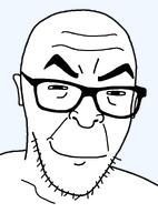 bald glasses large_eyebrows smirk smug subvariant:kikeson2 variant:kikeson // 698x947 // 17.1KB