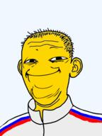 closed_mouth clothes country ear flag hair russia smile soyjak track_suit variant:kuzjak yellow_skin yoba_face // 450x600 // 42.0KB