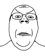 angry clenched_teeth closed_mouth double_chin glasses looking_at_you shaved soyjak subvariant:gapejak_front template variant:gapejak white_background // 500x622 // 4.4KB