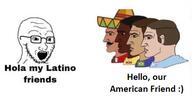 brazil chad clothes ecuador flag flag:brazil flag:ecuador flag:mexico flag:uruguay glasses hat latino meme mexico nordic_chad open_mouth sombrero soyjak text variant:soyak // 437x222 // 82.9KB
