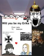 clothes erika germany glasses hand history holding_object irl_background nazism open_mouth prussia r_historymemes reddit redditard sabaton soyjak stubble text variant:markiplier_soyjak wojak // 527x680 // 405.0KB