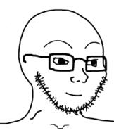 bald closed_mouth glasses redraw smile soyjak stubble variant:soyak white_background // 215x255 // 10.8KB