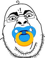 angry baby fat glasses pacifier soyjak stubble variant:chugsjak // 1124x1458 // 235.0KB