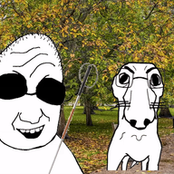 blind dog grass outside park smile subvariant:mason tree variant:dogjak variant:snopesjak // 600x450 // 1.6MB