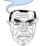 closed_mouth glasses old receding_hairline speech_bubble subvariant:pol_face transparent_background variant:chudjak wrinkles yellow_sclera