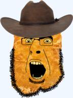 brainrot chicken chicken_nuggets clothes cotton_eye_joe cowboy_hat fast_food food fried_chicken gedagedigedagedago glasses hat max_design_pro max_design_pro_nugget meme nugget slop stubble variant:cobson // 286x382 // 146.8KB