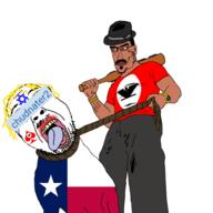 chicano chudnater2(namefag) dog flag flag:texas flag:united_farm_workers huelga_bird raza rope soyjak spade star_of_david subvariant:perceptive_chud texass variant:bernd variant:chudjak weapon // 1000x1000 // 325.6KB