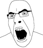 glasses open_mouth shaved soyjak variant:cobson // 721x789 // 7.1KB