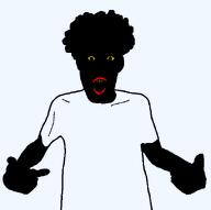 afro blank messy_hair meta:op_took_a_selfie_of_xerself red_lips rotten_teeth rotting_teeth subvariant:shirtigger template untermensch vantablack variant:shirtjak yellow_eyes yellow_sclera // 618x615 // 10.0KB