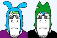 closed_mouth female glasses multiple_soyjaks neutral sillypoo soyjak stubble subvariant:neutralplier variant:markiplier_soyjak // 1200x800 // 134.9KB