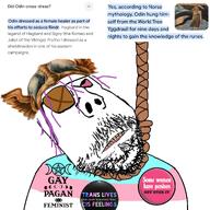 ack ack! badge eyepatch flag:transgender_pride_flag hanging helmet norse_mythology odin pagan paganism subvariant:scholar tranny variant:gapejak wing // 2048x2048 // 1.2MB