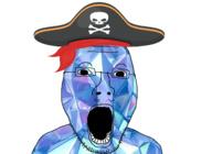 captain_gem gem gem_skin glasses open_mouth pirate pirate_hat soyjak stubble variant:chrisjak // 1406x1026 // 313.0KB