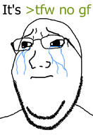 closed_mouth crying glasses greentext its_over merge r9k_(4chan) soyjak stubble subvariant:wholesome_soyjak text tfwnogf variant:gapejak variant:wojak wojak // 600x876 // 145.8KB